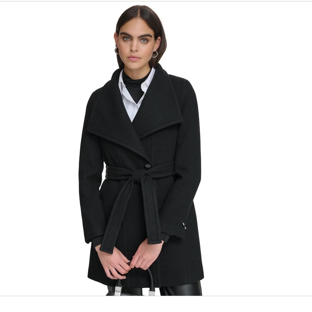 Calvin Klein Collection Elegant Black Trench Coat